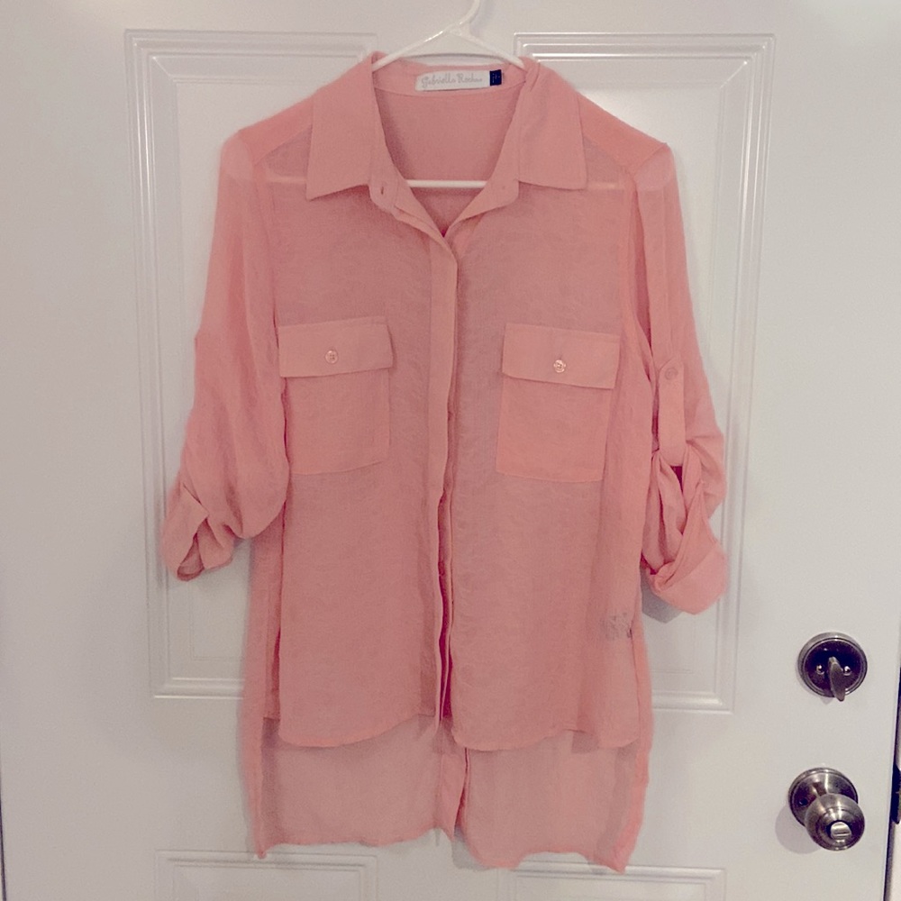 NWOT Collared sheer top